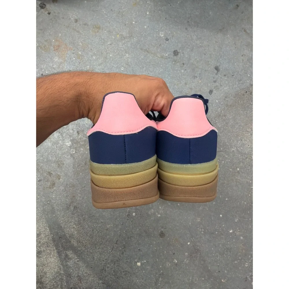 Adidas Gazelle Bold Navy Pink Platform Sneakers ID6991 Womens 7.5